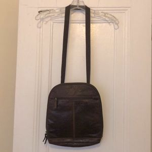Convertible leather backpack and crossbody bag
